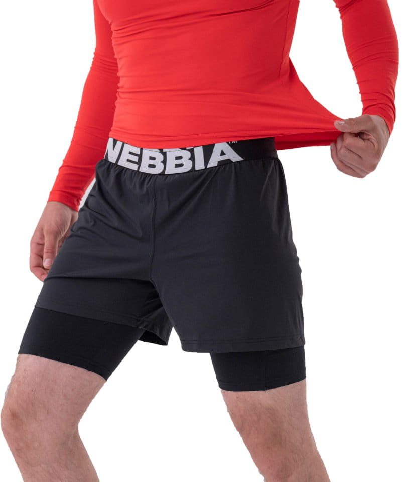 Nebbia Double-Layer Shorts with Smart Pockets