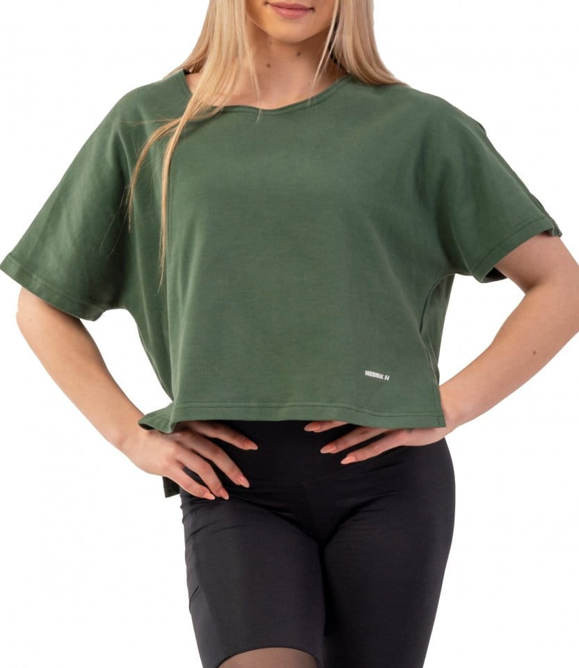 Magliette Nebbia Organic Cotton Loose Fit “The Minimalist” Crop Top