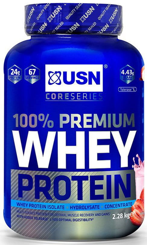 Polveri proteiche USN 100% Whey Protein Premium jahoda se smetanou 2.28kg